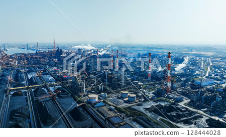 Industrial area scenery aerial view 128444028