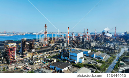 Industrial area scenery aerial view 128444030