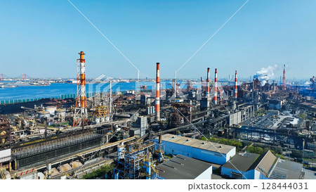 Industrial area scenery aerial view 128444031