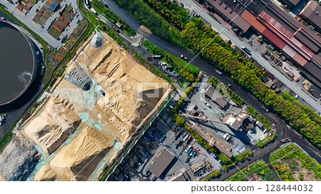 Industrial area scenery aerial view 128444032