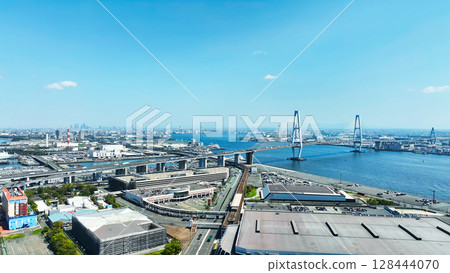 Modern cityscape aerial view Modern cityscape aerial view 128444070