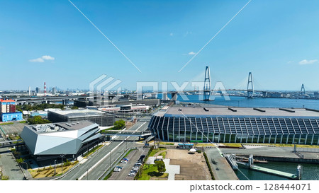 Modern cityscape aerial view 128444071