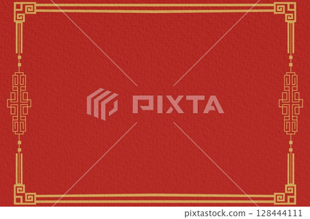 Chinese frame vector. Red background with gold border for invitation, greeting, wedding. Chinese traditional template with place for your text. Chinese frame vector. Red background with gold border for invitation, greeting, wedding. Chinese traditional template with place for your text. 128444111