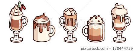 Christmas coffee drinks collection Christmas coffee drinks collection 128444739