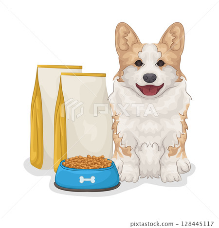 Illustration of Dog with treat 128445117