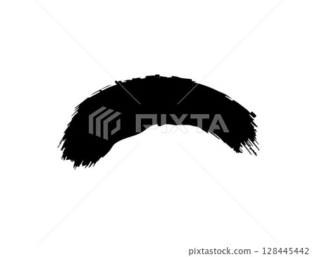 Black Brush Stroke Ink Splotch on White Background Minimal Design Black Brush Stroke Ink Splotch on White Background Minimal Design 128445442