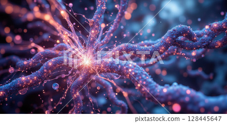 Maternal Microbiome Transfer Intergenerational health visualization showing beneficial bacterial inheritance, early life programming abstract, foundational wellness in microscopic legacy 128445647