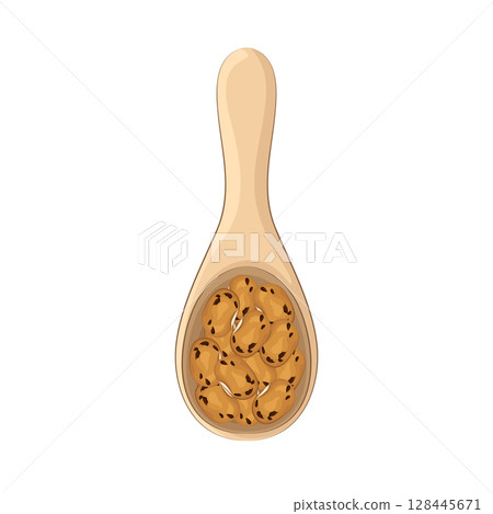 Illustration of bean on a spoon  128445671
