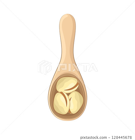 Illustration of Pistachio on a spoon 128445678