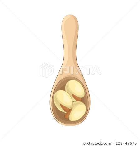 Illustration of Pistachio on a spoon 128445679