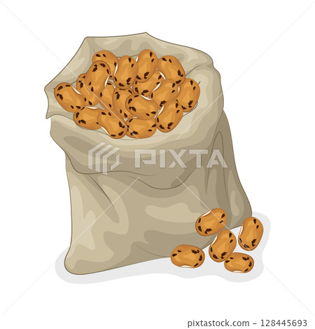 Illustration of bean in a sack Illustration of bean in a sack 128445693