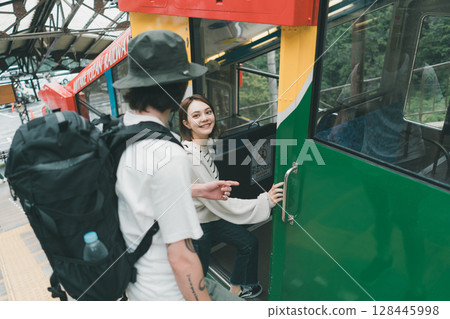 cable car, cable-car, cablecar 128445998