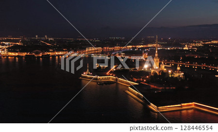 Aerial view of Peter and Paul Fortress in Russia 128446554