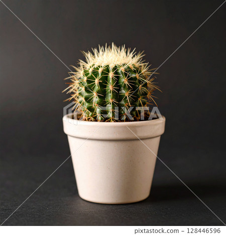 cactus, succulent, thorn, flowerpot, dry plant, indoor plant, decorative plant, mini pot, green plant, easy to grow, low maintenance, spiky plant, desert plant, tropical plant, sun-loving, modern deco 128446596
