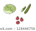 Set illustration of lettuce, tomato and cucumber 128446756
