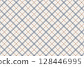 藍色和米色格子圖案/無縫圖案/可用色板 128446995