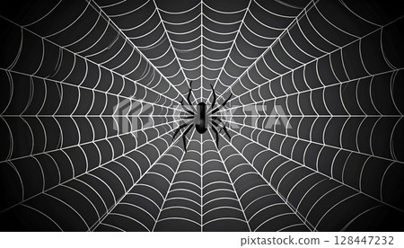 Intricate spiderwebs adorned with sparkling dew drops in the morning, forming a delicate net of nature's design Intricate spiderwebs adorned with sparkling dew drops in the morning, forming a delicate net of nature's design 128447232