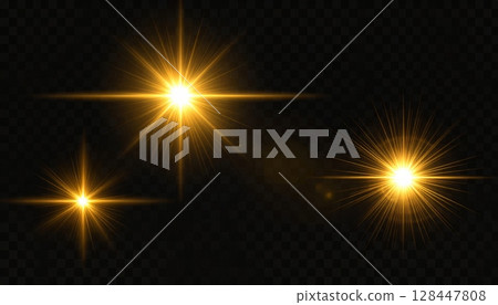 An abstract night celebration with bright, glowing sparkler fireworks and stars 128447808