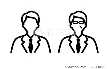 受薪族，商人，公司員工圖標，男性，西裝，求職者，新員工，老闆，銷售，行政人員，人 128448408