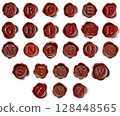 Vintage Red Wax Seal Alphabet 128448565