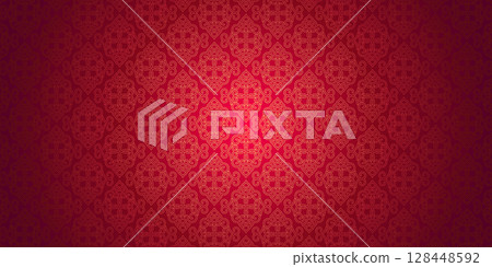 Red and gold chinese style seamless background pattern 128448592