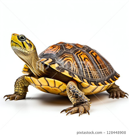 Turtle Portrait Isolated on White Background. Generative ai 128448908