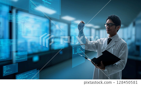 工程師和數位技術在實驗室研究 128450581