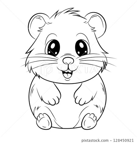 Doodle Vector Illustration of a Hamster in Cartoon Style 128450921
