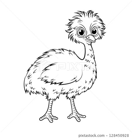 Doodle Vector Illustration of Emu in Cartoon Style Doodle Vector Illustration of Emu in Cartoon Style 128450928