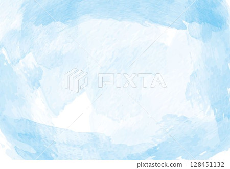 Watercolor wave image blue water background illustration 128451132