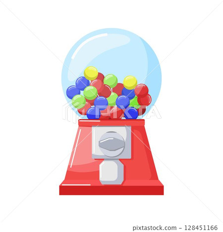 Gumball machine vector illustration. Isolated on white background. 128451166