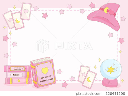 pink magic fortune-telling witch frame 2 128451208
