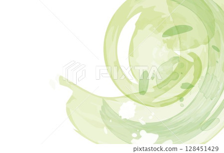 清新綠色水彩插畫背景 128451429
