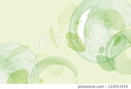 清新綠色水彩插畫背景 128451430