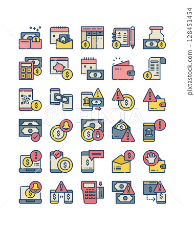 money investment management filled outline icon money investment management filled outline icon 128451454