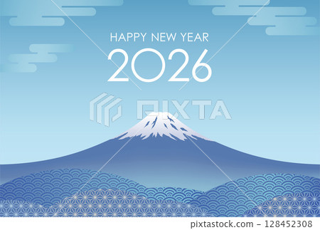 2026 Mt. Fuji New Year's card template 128452308