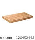 Watercolor illustration of a quarterly wooden cutting board, handed manually on a white background. Suitable for postcards, stickers, scrapbooking, agricultural and culinary design projects 128452448