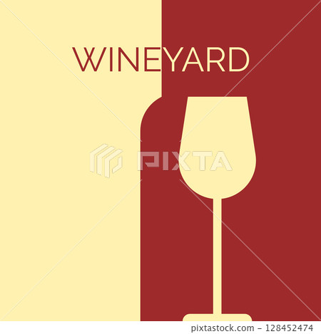 red wine minimalistic design 128452474
