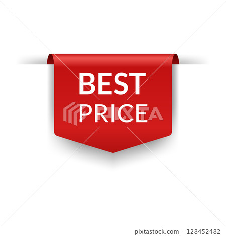 Corner or ribbons icon. Product red banner, price shopping tag. Promotion sale badge, special offer sticker. Discount and price offer concept. Vector sticker template Corner or ribbons icon. Product red banner, price shopping tag. Promotion sale badge, special offer sticker. Discount and price offer concept. Vector sticker template 128452482