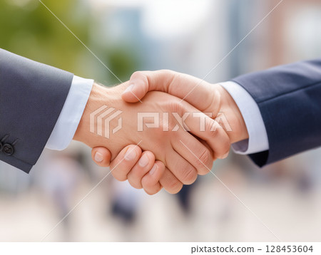 Visual image of a handshake symbolizing building trust 128453604