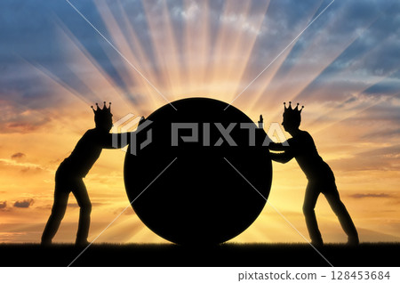 Conceptual scene of selfish people 128453684