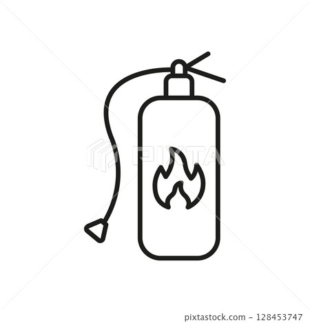 Fire Extinguisher Line Icon. Fire Safety, Emergency Response, And Hazard Prevention Outline Symbol. Firefighting Equipment. Editable Stroke. Isolated Vector Illustration Fire Extinguisher Line Icon. Fire Safety, Emergency Response, And Hazard Prevention Outline Symbol. Firefighting Equipment. Editable Stroke. Isolated Vector Illustration 128453747