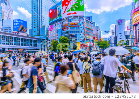 7月的東京街景…海外遊客持續增加。澀谷十字路口擠滿了外國遊客…=13日 7月的東京街景…海外遊客持續增加。澀谷十字路口擠滿了外國遊客…=13日 128455178