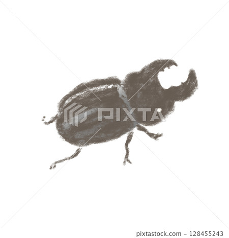 Simple and cute hand-drawn stag beetle 128455243