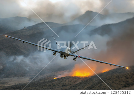 Warrior Lethal UAV Wing in Combat. 128455312