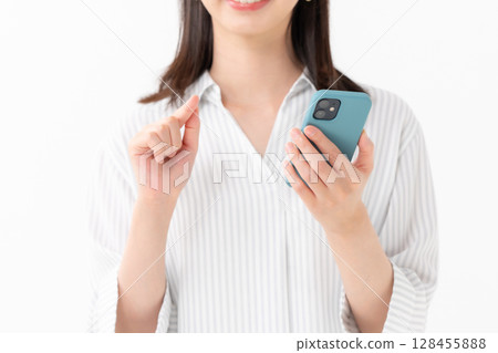 Woman, smartphone, smartphone, hand Woman, smartphone, smartphone, hand 128455888