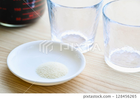 咖啡果凍製作 咖啡果凍製作 128456265