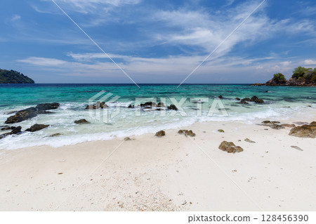 Tropical Paradise Beach and blue sky,Koh Lipe island in Satun,Thailand Tropical Paradise Beach and blue sky,Koh Lipe island in Satun,Thailand 128456390