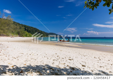 Tropical Paradise Beach and blue sky,Koh Lipe island in Satun,Thailand Tropical Paradise Beach and blue sky,Koh Lipe island in Satun,Thailand 128456417