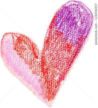 Chalk Drawn Red and Pink Heart Child Illustration Chalk Drawn Red and Pink Heart Child Illustration 128456457